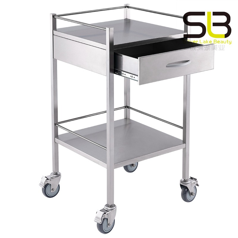 Stainless Steel Medical Cart with One Drawer