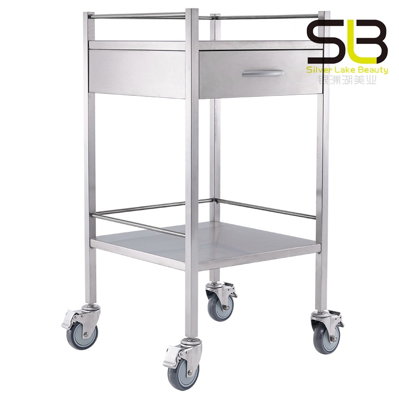 Stainless Steel Medical Cart with One Drawer