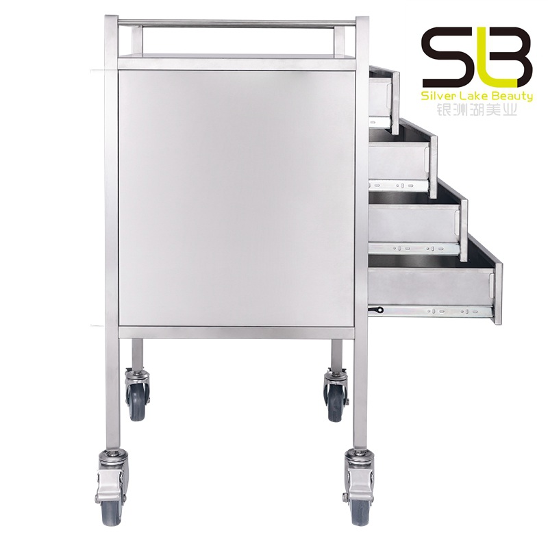 Stainless Steel Medicine Trolley With Drawers