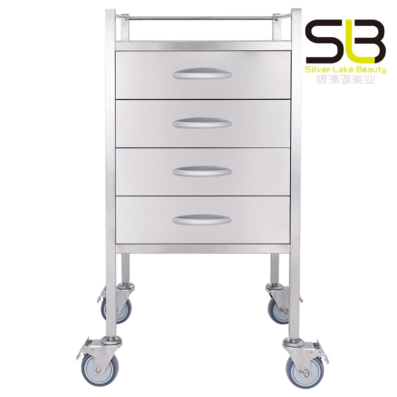 Stainless Steel Medicine Trolley With Drawers