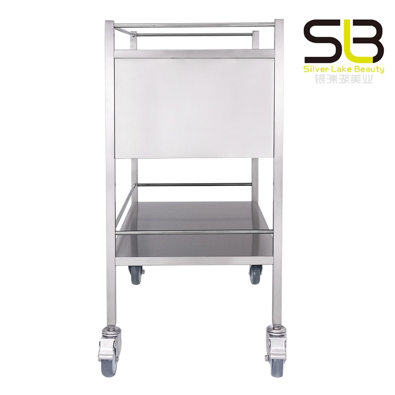 Medical Trolley with Lockable Wheels and Stainless Steel Four Drawers