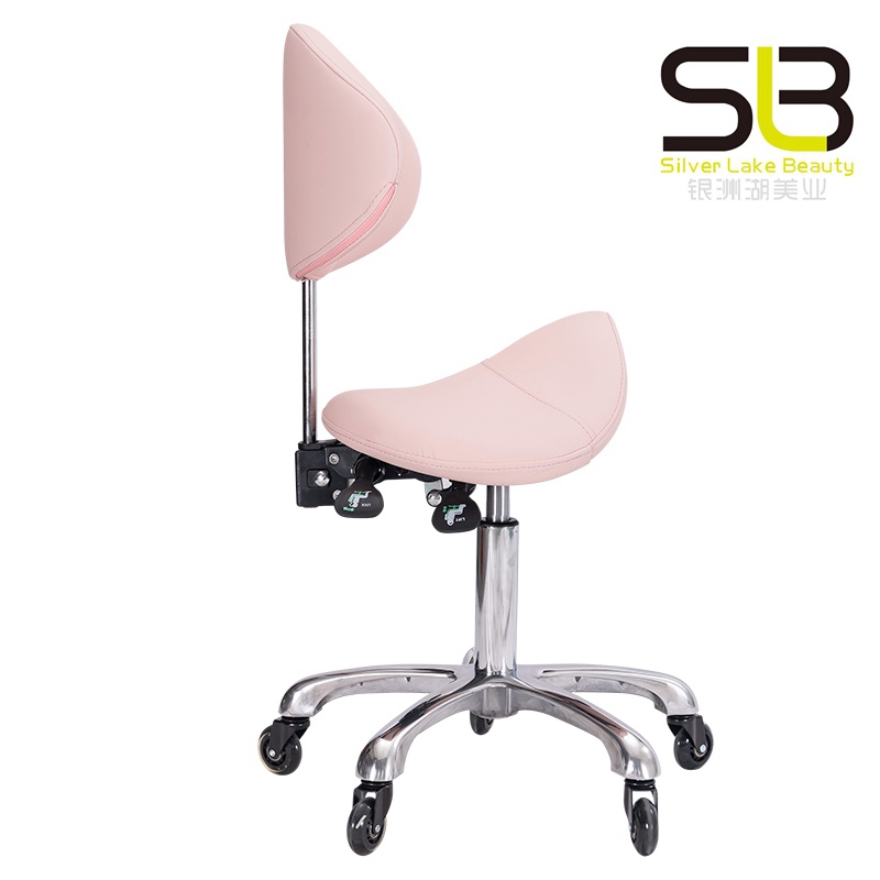 Hydraulic Lifting Saddle Chair for Clinic Beauty Salon with Wheels and Back