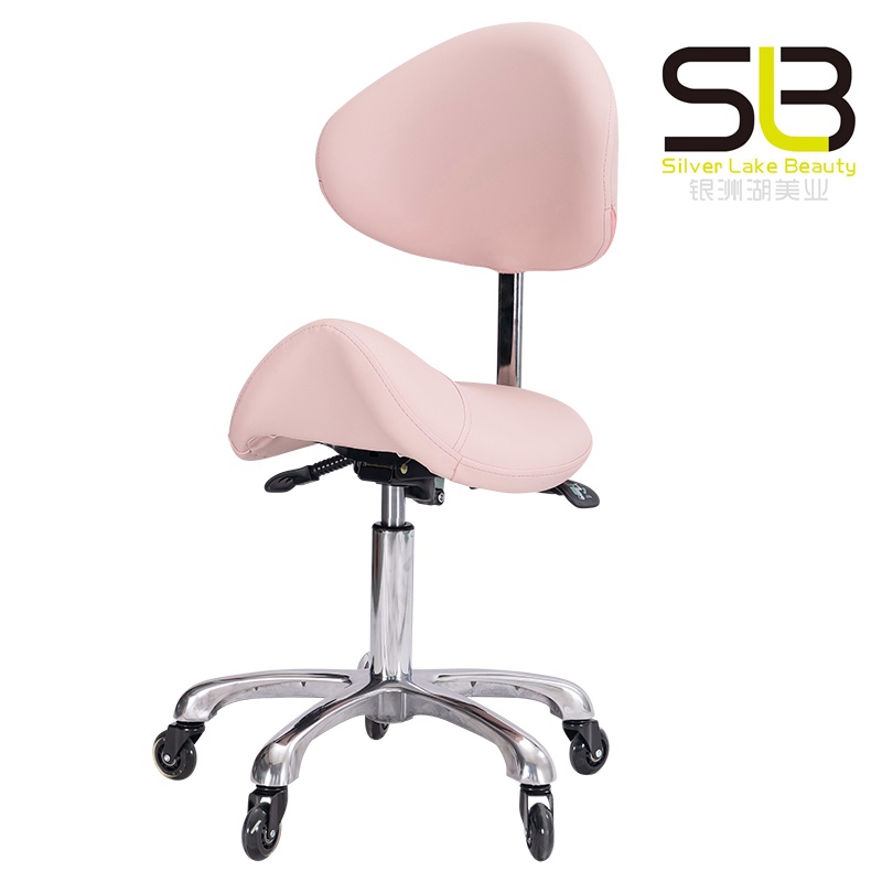 Hydraulic Lifting Saddle Chair for Clinic Beauty Salon with Wheels and Back