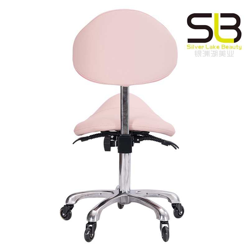 Hydraulic Lifting Saddle Chair for Clinic Beauty Salon with Wheels and Back