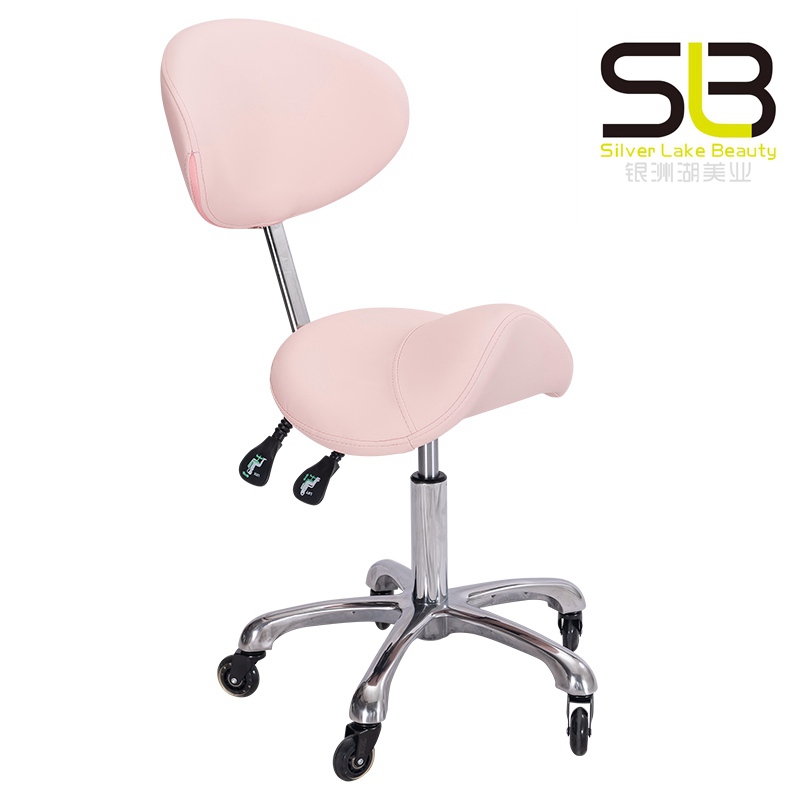 Hydraulic Lifting Saddle Chair for Clinic Beauty Salon with Wheels and Back