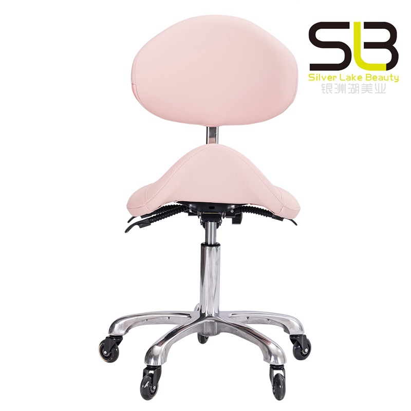 Hydraulic Lifting Saddle Chair for Clinic Beauty Salon with Wheels and Back