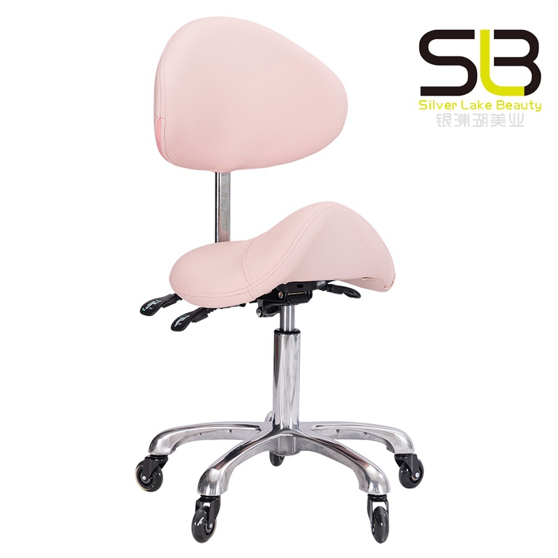 Hydraulic Lifting Saddle Chair for Clinic Beauty Salon with Wheels and Back