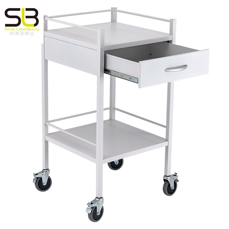 Beauty Salon Storage Trolley Cart with Lockable Rolling Wheels