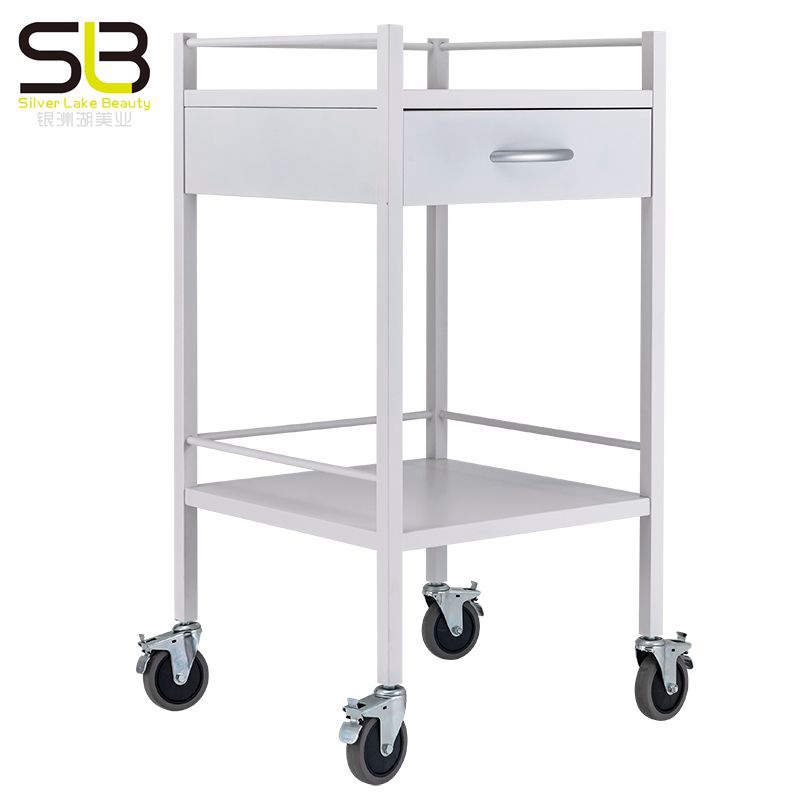 Beauty Salon Storage Trolley Cart with Lockable Rolling Wheels