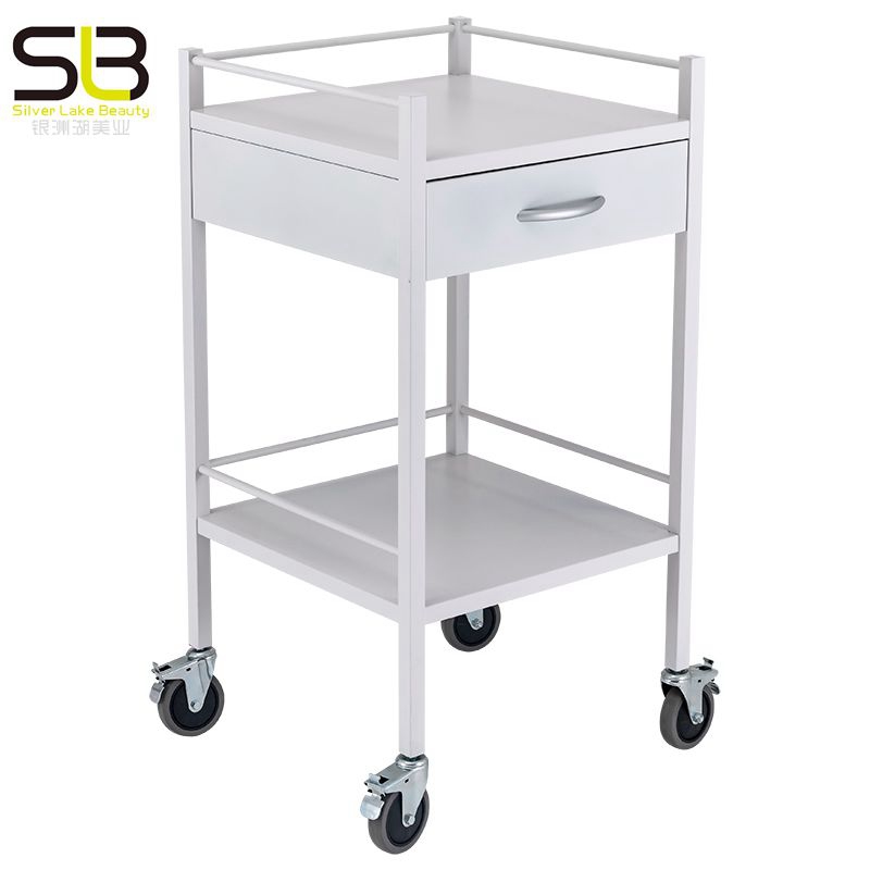 Beauty Salon Storage Trolley Cart with Lockable Rolling Wheels