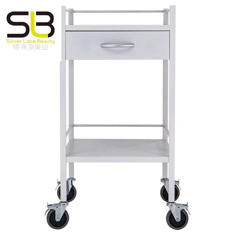 Beauty Salon Storage Trolley Cart with Lockable Rolling Wheels