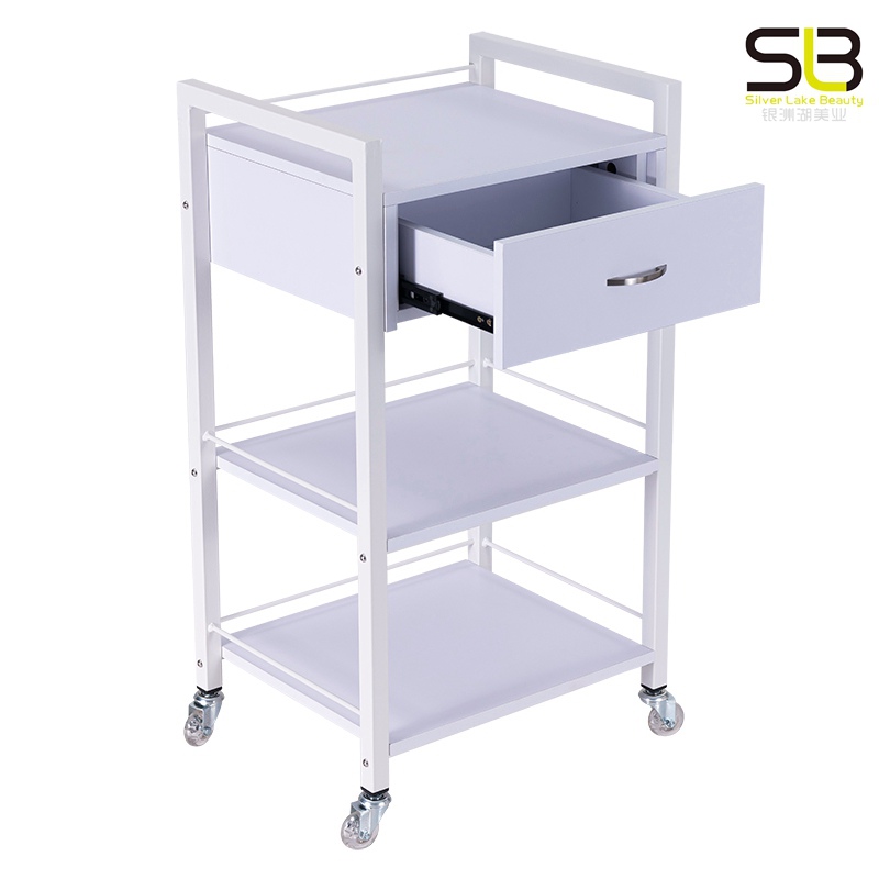 Black Metal Beauty Trolley for Salon Station