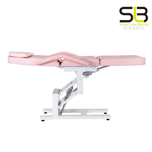 Pink Electric Height Adjustable Facial Bed for Esthetician