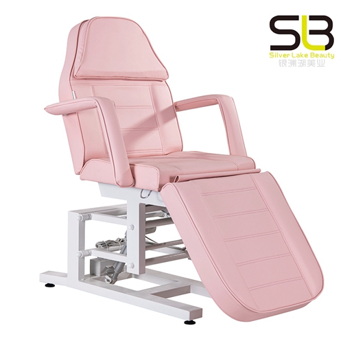 Pink Electric Height Adjustable Facial Bed for Esthetician