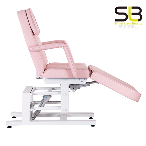 Pink Electric Height Adjustable Facial Bed for Esthetician