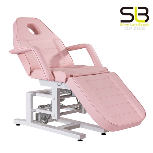 Pink Electric Height Adjustable Facial Bed for Esthetician