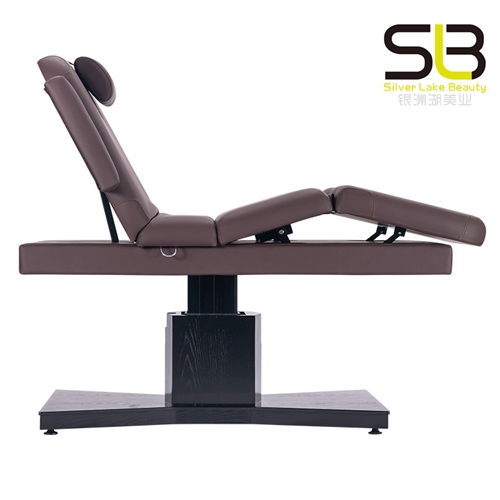 Electric Massage Table Dark Brown Beige top and Base