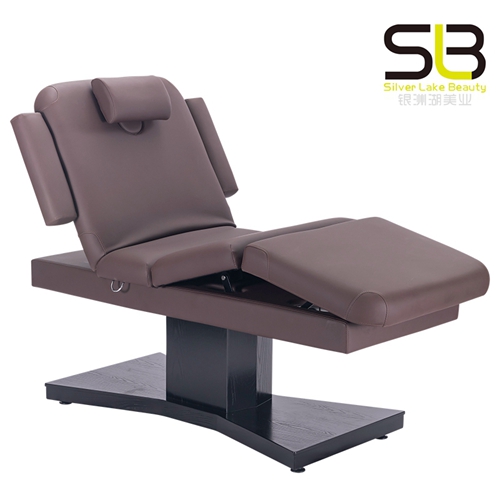 Electric Massage Table Dark Brown Beige top and Base