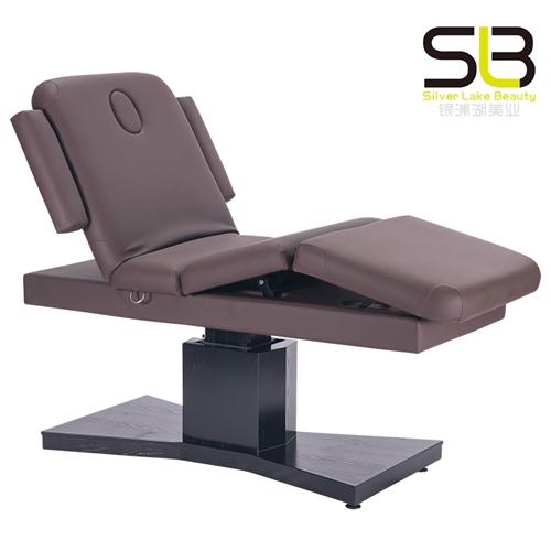 Electric Massage Table Dark Brown Beige top and Base