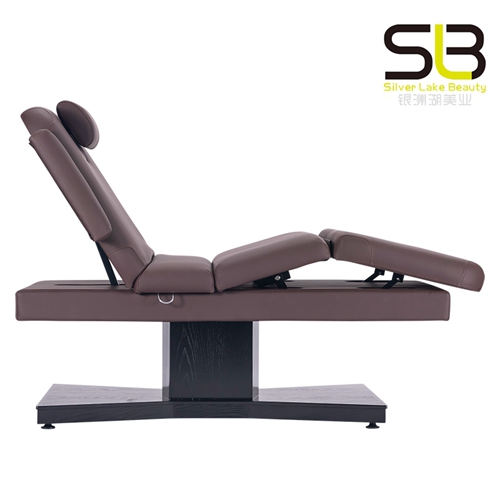 Electric Massage Table Dark Brown Beige top and Base