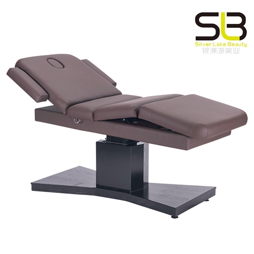 Electric Massage Table Dark Brown Beige top and Base