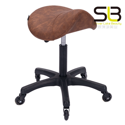 Professional Saddle Stool With Wheels Ergonomic Swivel