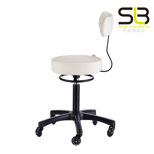 Styled Medical Clinic Stool with Backrest and Stabilizing Base