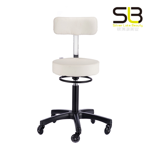 Styled Medical Clinic Stool with Backrest and Stabilizing Base