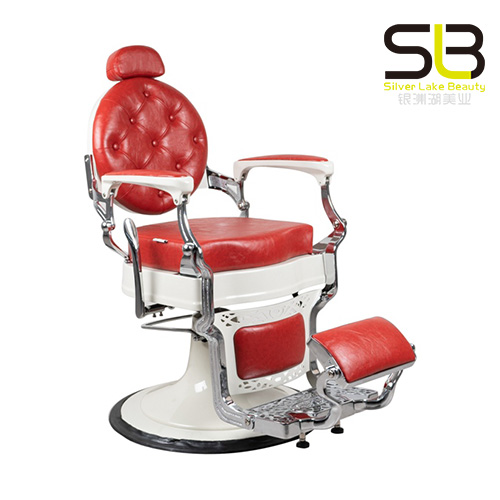 Red Professional Barber Chair Hydraulic Reclining Equipment