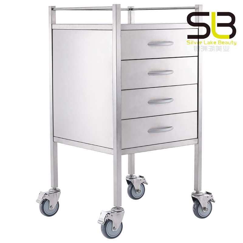 Stainless Steel Medicine Trolley With Drawers