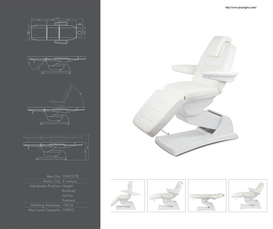 White 3 Fold Facial Bed