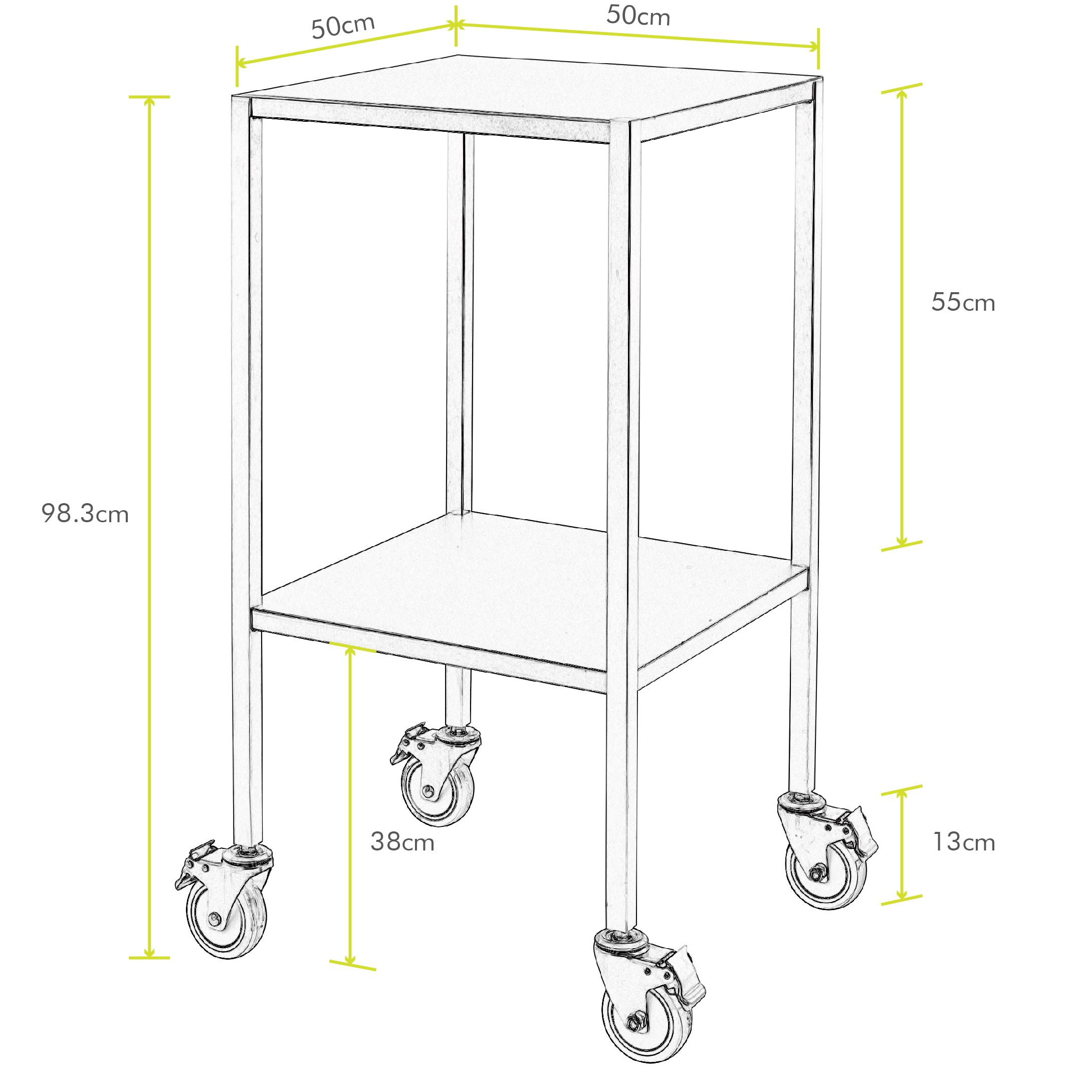 Mobile Stainless Steel Medical Trolley