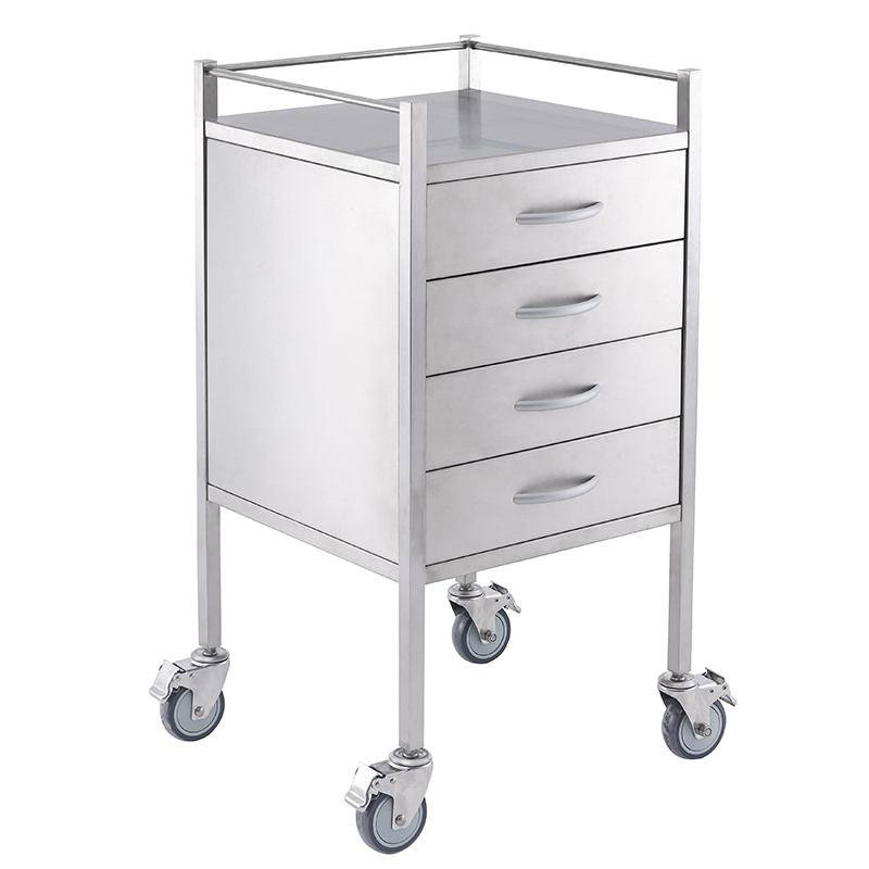 5Stainless Steel Medicine Trolley With Drawers